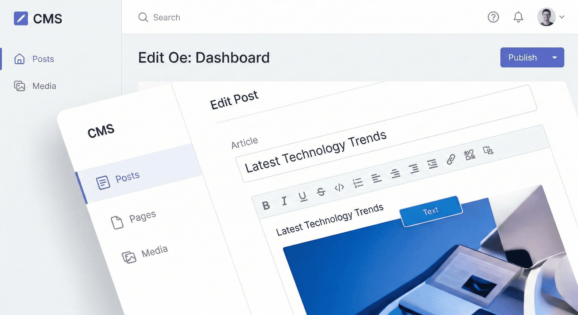 Content Management System (CMS) - Tangkapan Layar Proyek